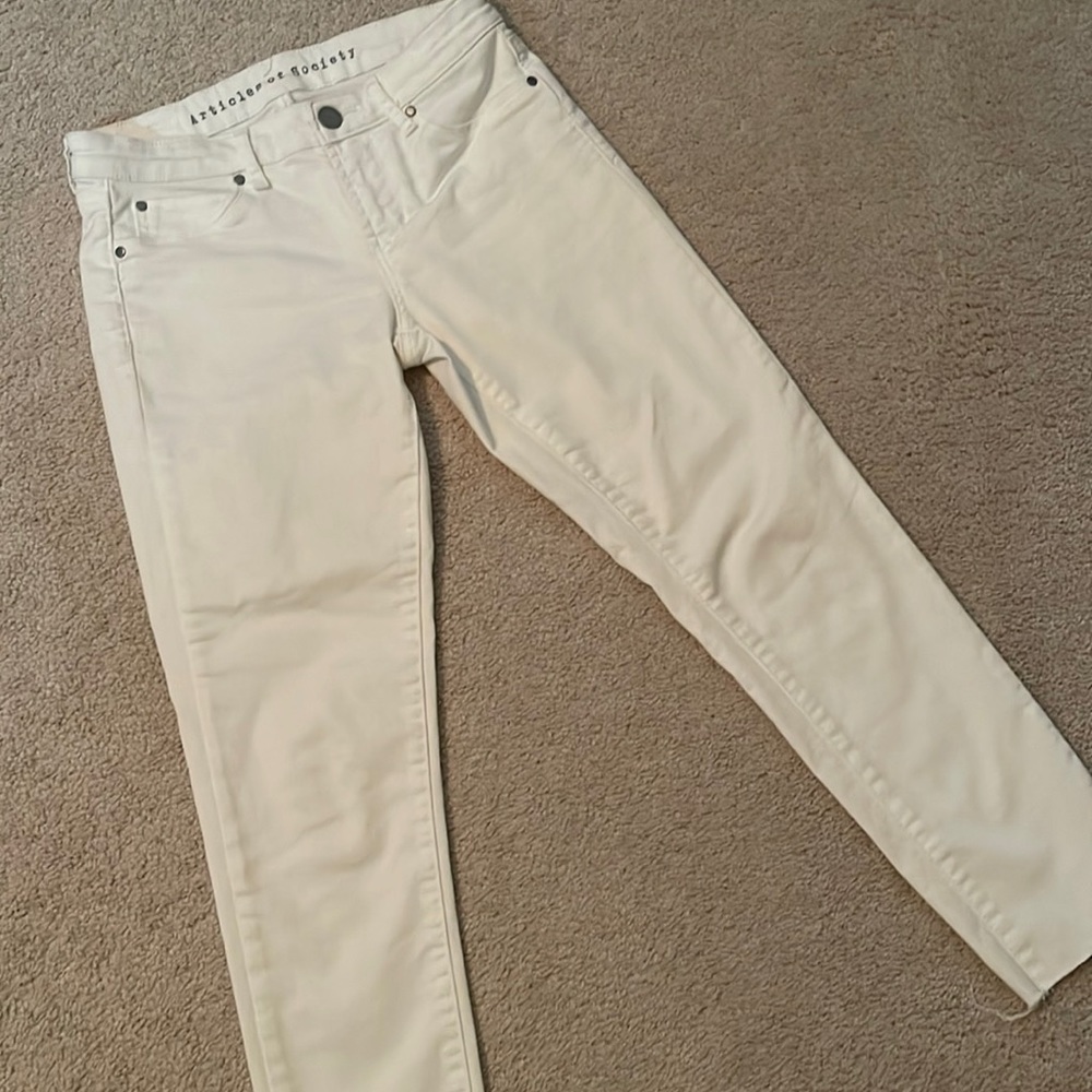 Articles of Society Denim - Low Rise White Skinny Jeans 25